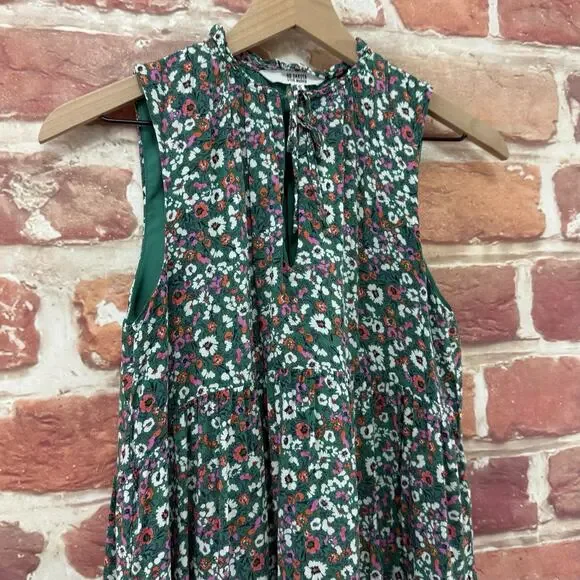 Steve Madden BB Dakota Dress Women's XS Green Multicolor Ditsy Floral Popover - Picture 5 of 9